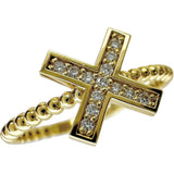 Size 11 Cross Diamond 0.06ct Ring K18 Gold 18K 1.6g Women's
[Used] [Makoto Shichiten] [NN]

[TSK]