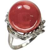 18号 丸玉血赤サンゴ（珊瑚）14.4mm リング・指輪 Pt900プラチナ 13.1g レディース
【中古】【真子質店】【NN】




【IxMaD】