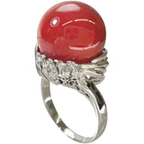 18号 丸玉血赤サンゴ（珊瑚）14.4mm リング・指輪 Pt900プラチナ 13.1g レディース
【中古】【真子質店】【NN】




【IxMaD】