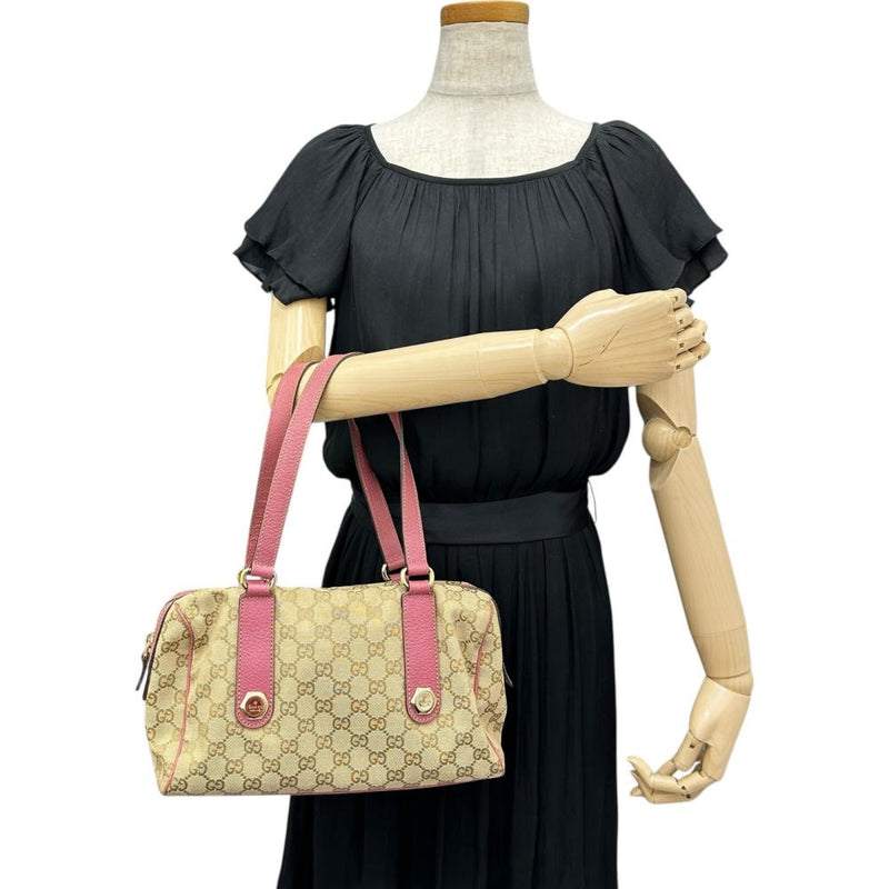 レアカラー!✨美品✨グッチ シマ ミニボストン ハンドバッグ GG柄ゴールド金具 GUCCI グッチ シェリーライン GG柄 ミニボストンバッグ ハンドバッグ