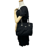 【PRADA】 Triangle Plate Chain Type Tote Bag Nylon Black /Silver Hardware Ladies【Used】【Makoto Shichiten】【BL】




【DMoI】
