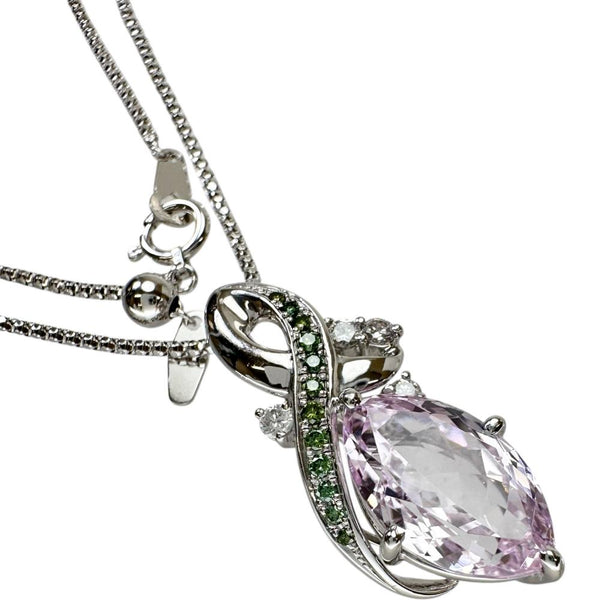 クンツァイト 6.34ct ダイヤモンド（一部(トリートメント) 0.16/0.10ct ネックレス K18WGホワイトゴールド 18金 8.1g 49.5cm レディース
【中古】【真子質店】【NN】




【ITDMa】