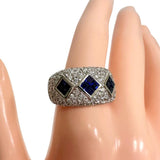 Sapphire Total 1.18ct Diamond Total 1.55ct Ring Pt900 Platinum 12.9g Ladies, Size 15.5

【Used】【Makoto Shichiten】【NN】

【IDxMi】