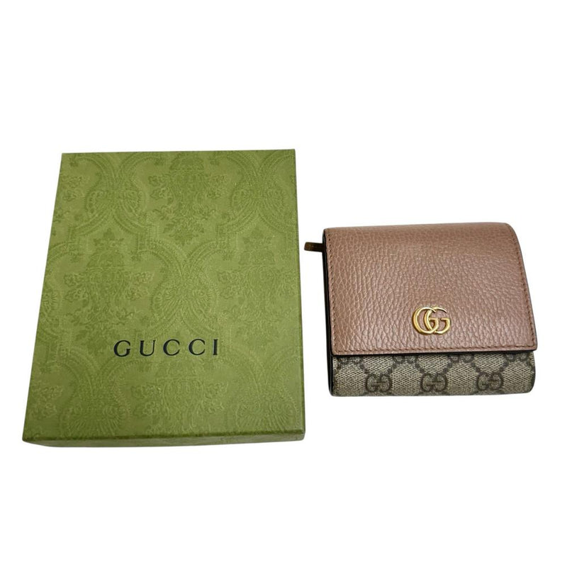 GUCCI/グッチ】 GGマーモント 598587 二つ折り財布 レザー/GG 