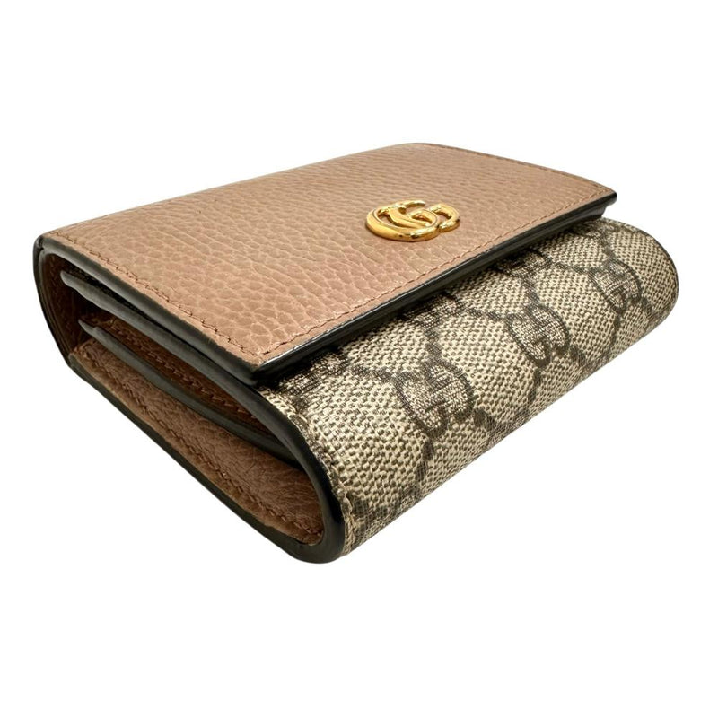 正規品 グッチ 二つ折り財布 マーモント GG スプリーム コンパクト ベージュ GUCCI/グッチ】 GGマーモント 598587 二つ折り財布 レザー/GG