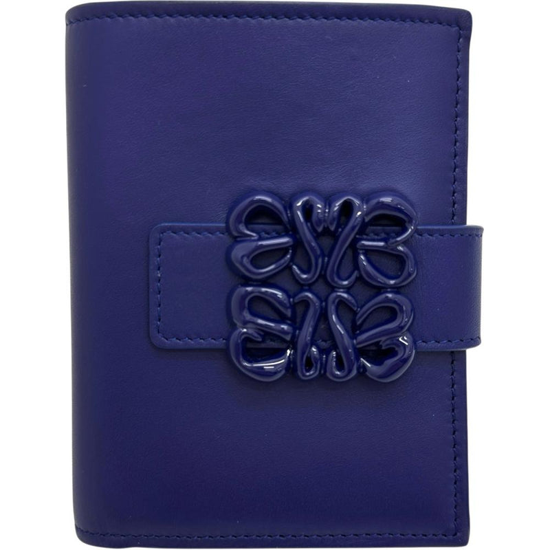 LOEWE/ロエベ】 アナグラム 二つ折り財布 レザー ブルーレザー/ブルー