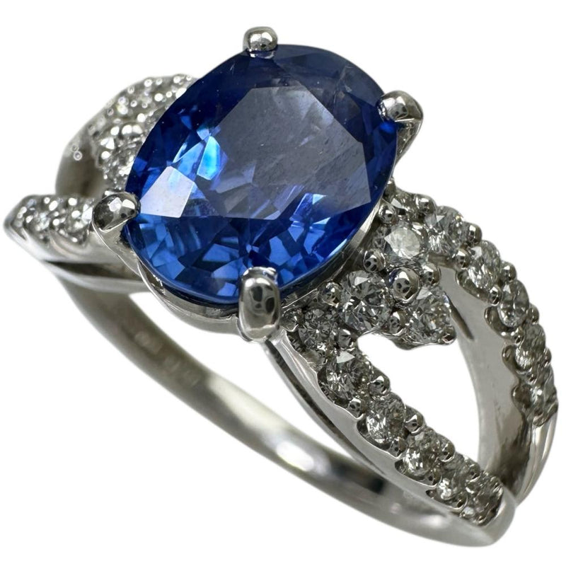 13号 スリランカ産非加熱サファイア 1.70ct ダイヤモンド 0.35ct