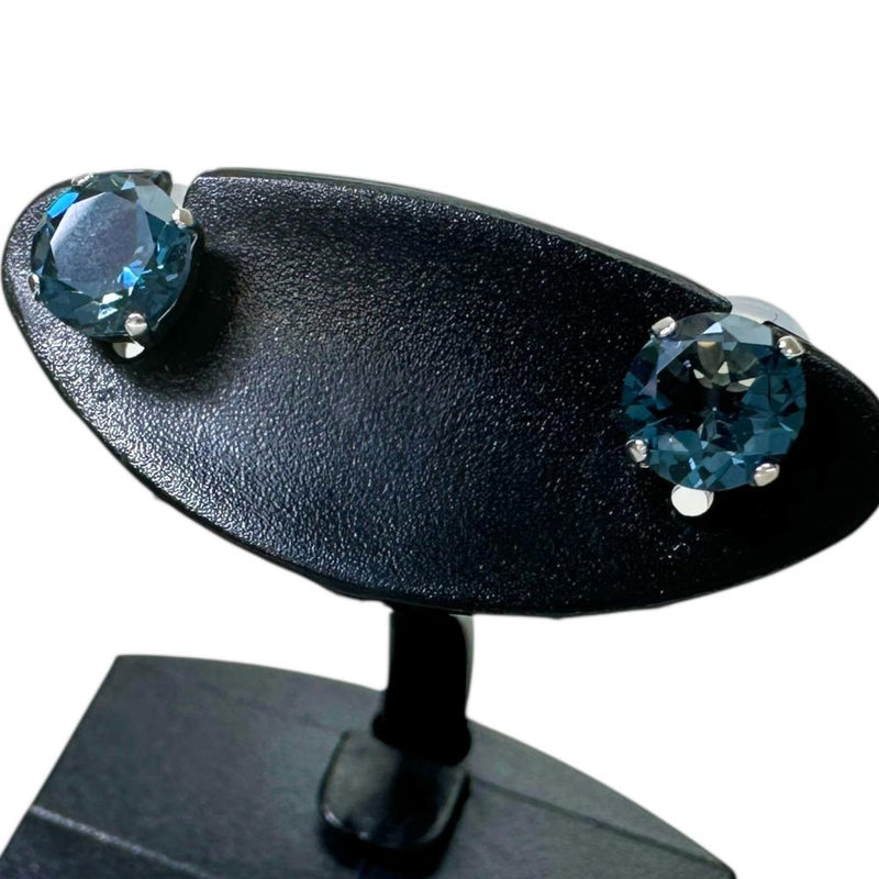 ロンドンブルートパーズ 0.50×2ct ピアス Pt900プラチナ 0.6g 