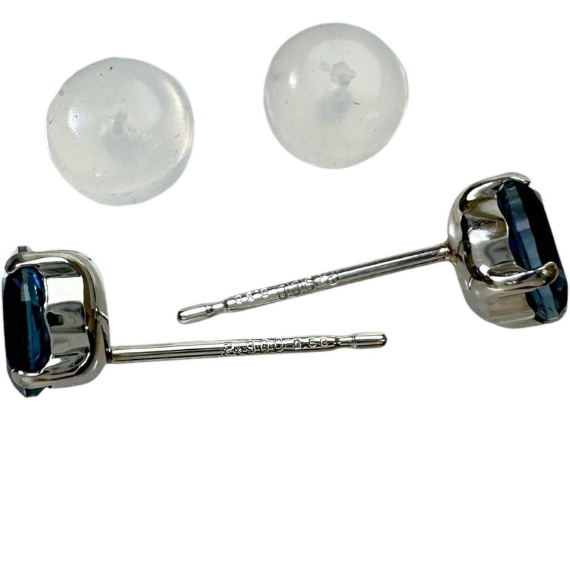 ロンドンブルートパーズ 0.50×2ct ピアス Pt900プラチナ 0.6g 