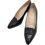 CHANEL Coco Mark Pumps Leather Black Women's [Used] [Makoto Shiten] [GD]

[Yx]
