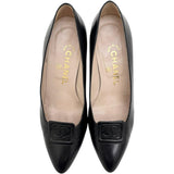 CHANEL Coco Mark Pumps Leather Black Women's [Used] [Makoto Shiten] [GD]

[Yx]