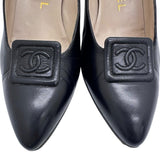 CHANEL Coco Mark Pumps Leather Black Women's [Used] [Makoto Shiten] [GD]

[Yx]