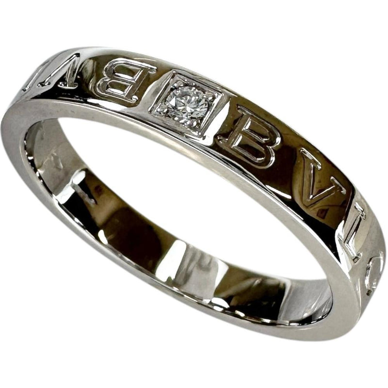 23号【BVLGARI/ブルガリ】 メンズOK ダブルロゴ ダイヤモンド1P リング