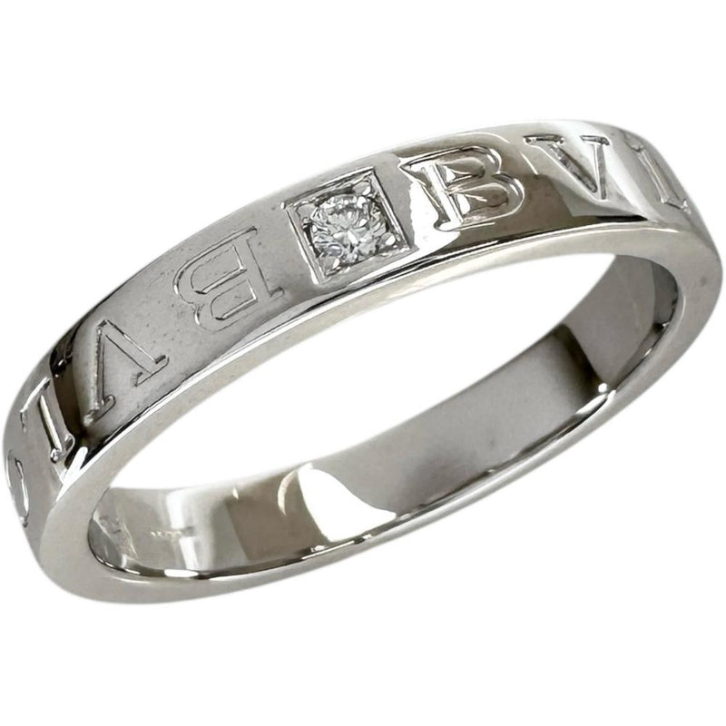 23号【BVLGARI/ブルガリ】 メンズOK ダブルロゴ ダイヤモンド1P リング