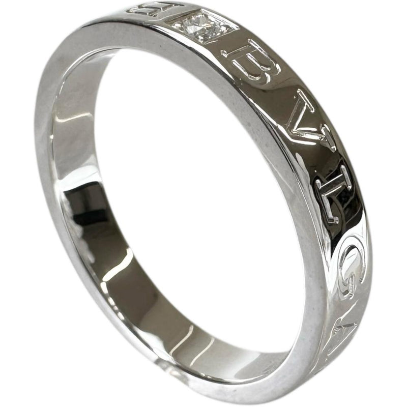 23号【BVLGARI/ブルガリ】 メンズOK ダブルロゴ ダイヤモンド1P リング