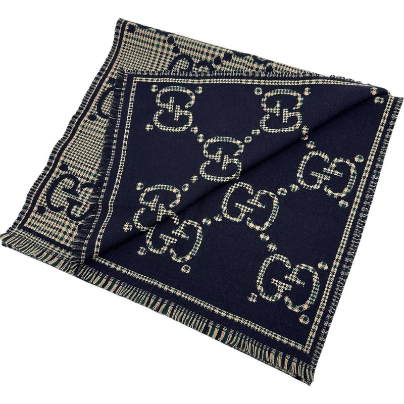 GUCCI/グッチ】 660025 GGウールスカーフ ストール ウール100％ 黒