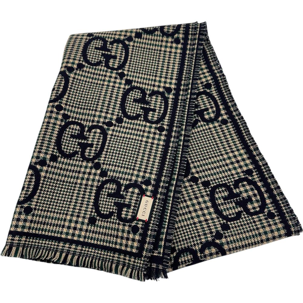 GUCCI/グッチ】 660025 GGウールスカーフ ストール ウール100％ 黒