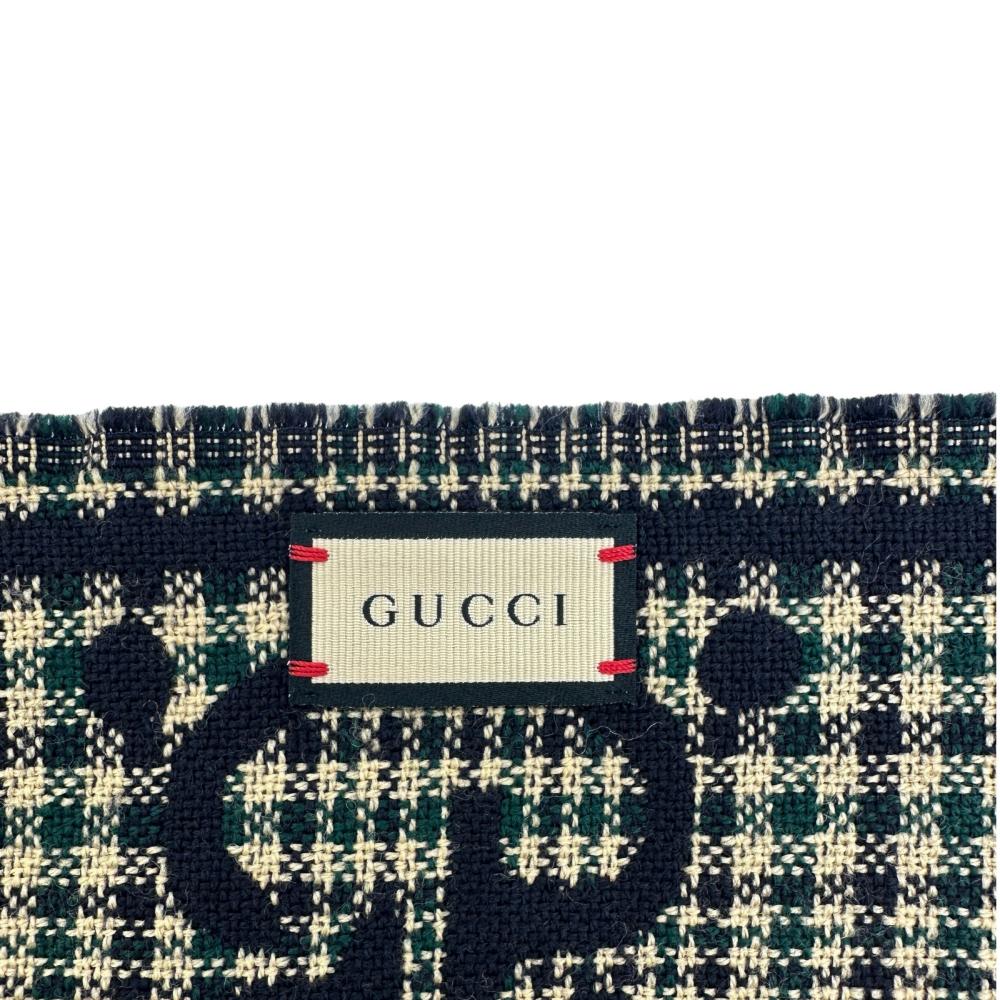 GUCCI/グッチ】 660025 GGウールスカーフ ストール ウール100％ 黒