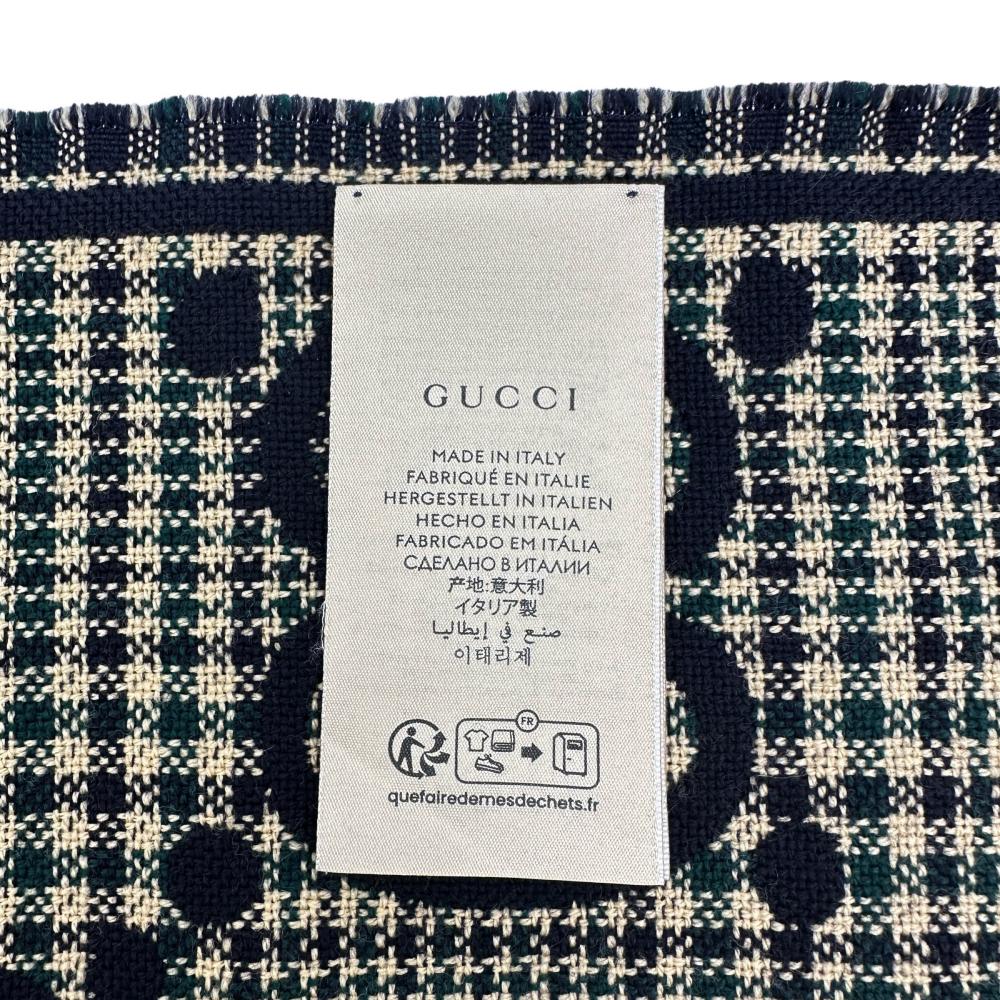 GUCCI/グッチ】 660025 GGウールスカーフ ストール ウール100％ 黒