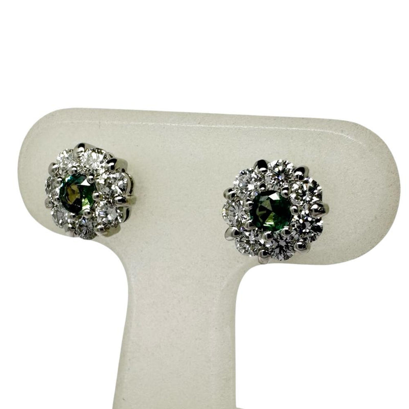 アレキサンドライト 0.12×2ct ダイヤモンド 計0.33×2ct ピアス Pt900 