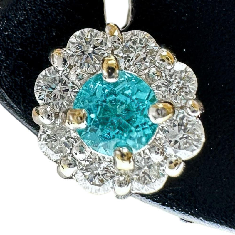 パライバトルマリン 0.092/0.085ct ダイヤモンド 0.17/0.17 ct ピアス