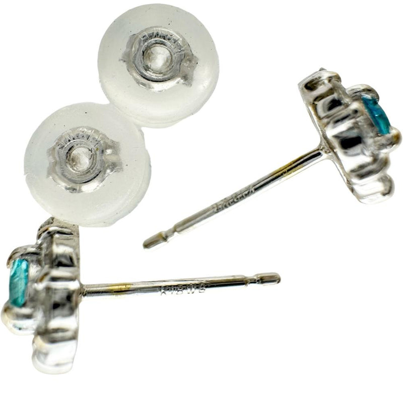 パライバトルマリン 0.092/0.085ct ダイヤモンド 0.17/0.17 ct ピアス