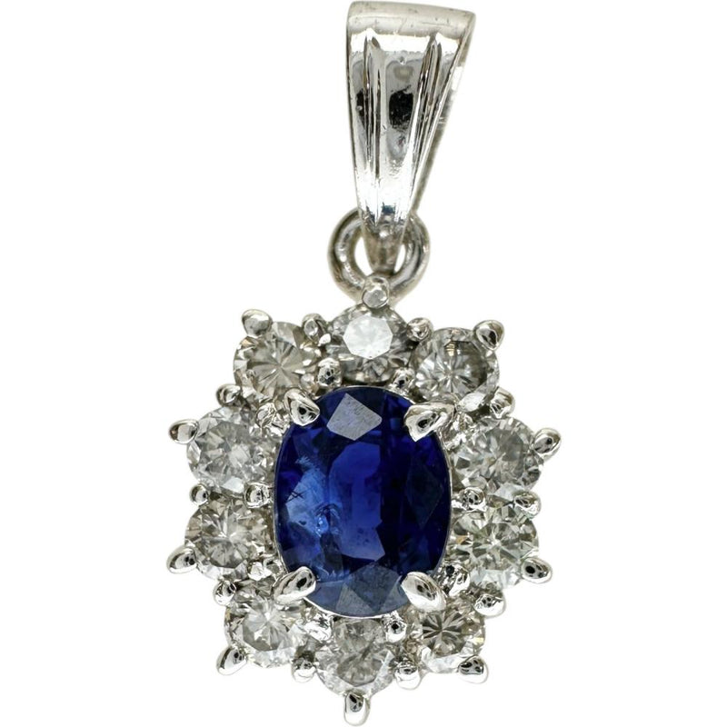 サファイア 0.484ct ダイヤモンド 0.35ct ペンダントトップ Ptプラチナ 