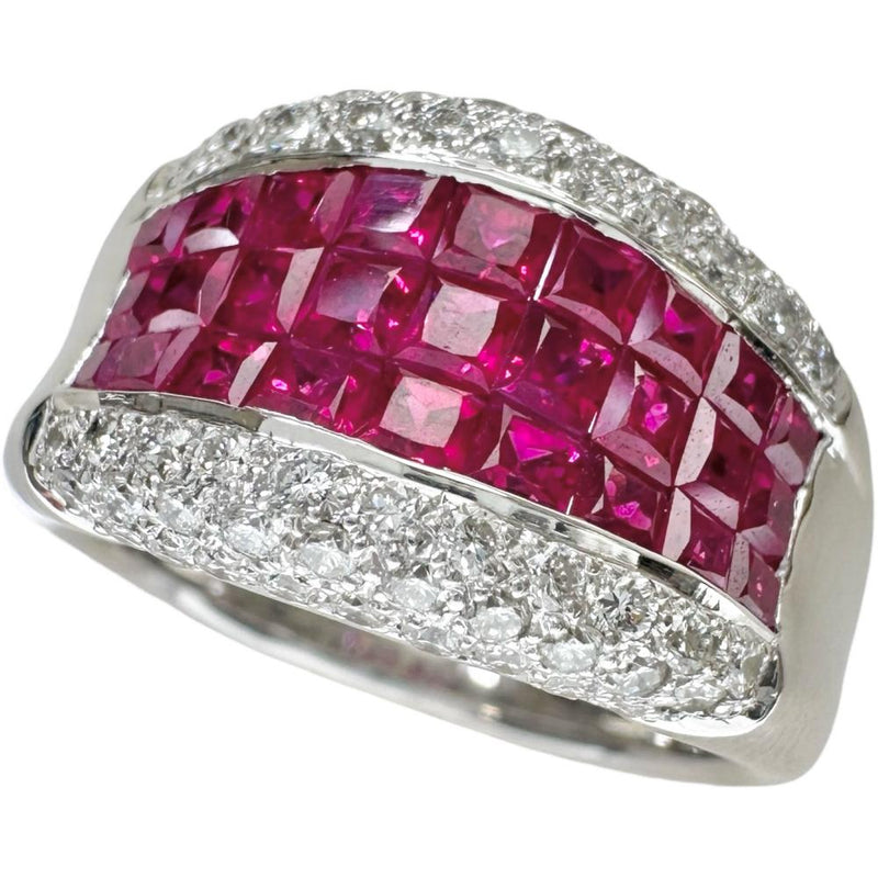 13.5号 ルビー 2.40ct ダイヤモンド 0.60ct リング・指輪 K18WG 