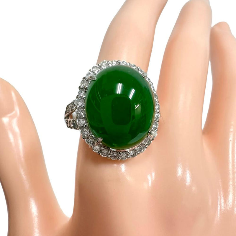 19号 ヒスイ 11.13ct ダイヤモンド 計0.80ct リング・指輪 Pt900