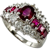 ★★Final Markdown Item Size 15.5 Ruby 0.75/1.15ct Diamond 1.11ct Ring Pt900 Platinum 9.6g Ladies
【Used】【Makoto Shichiten】【NN】

【IMaTx】