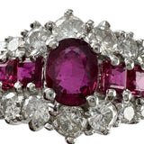 ★★Final Markdown Item Size 15.5 Ruby 0.75/1.15ct Diamond 1.11ct Ring Pt900 Platinum 9.6g Ladies
【Used】【Makoto Shichiten】【NN】

【IMaTx】