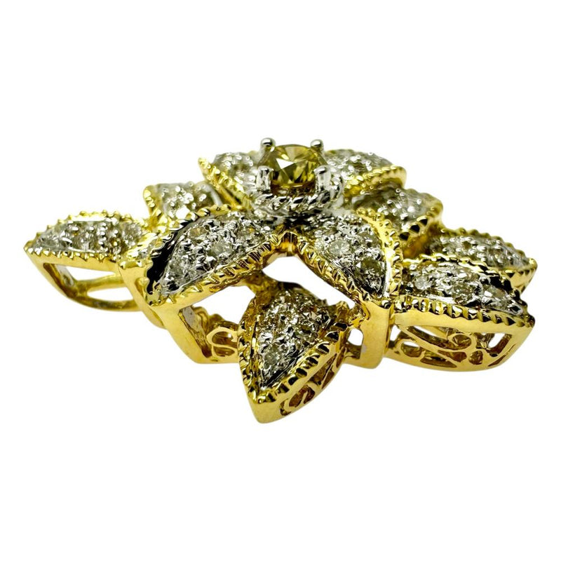 天然イエローダイヤモンド 0.18ct ダイヤモンド 計0.65ct ペンダント 