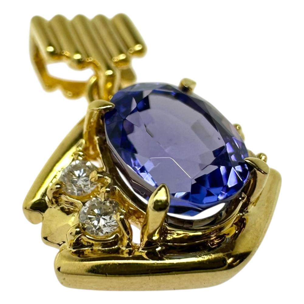 タンザナイト 2.50ct ダイヤモンド 計0.16ct ペンダントトップ K18 