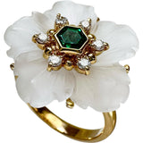 8.5号 フラワーモチーフ 合成エメラルド ダイヤモンド クォーツ リング・指輪 K18ゴールド 18金 5.1g レディース
【中古】【真子質店】【NN】




【YIY】