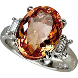 Imperial Topaz 4.57ct Diamond Total 0.19ct Ring Pt900 Platinum 7.2g Ladies Size 11.5

【Used】【Makoto Shiten】【NN】

【IMaMaI】