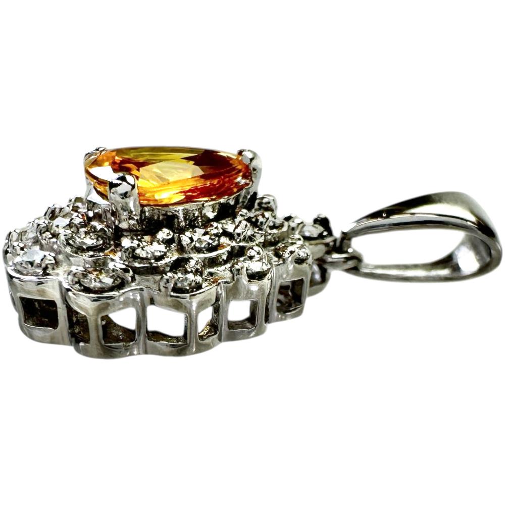 イエローサファイア 0.55ct ダイヤモンド 0.24ct ペンダントトップ