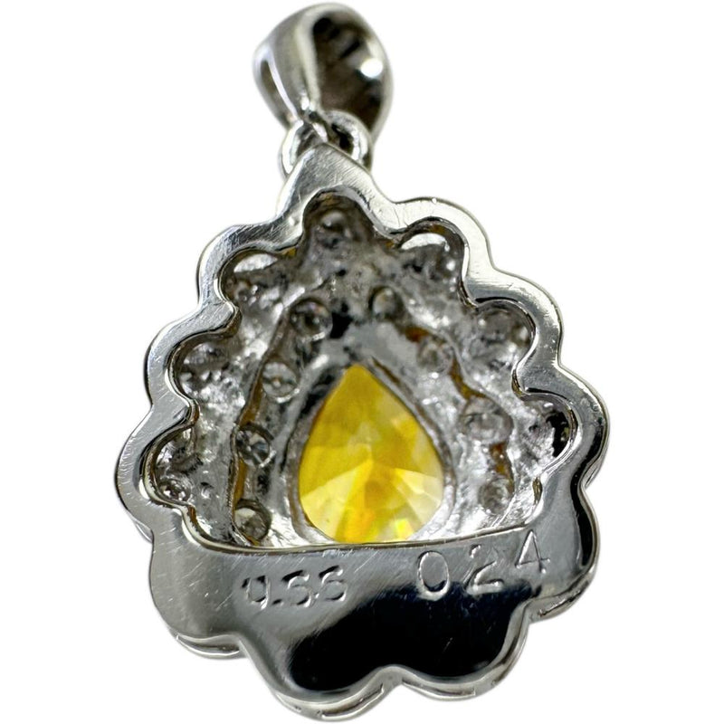 イエローサファイア 0.55ct ダイヤモンド 0.24ct ペンダントトップ
