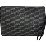 BALENCIAGA 702627 Clutch Bag PVC Coated Canvas BB Monogram Pattern / Black Men's [Used] [Makoto Shichiten] [BL]

[Txx]