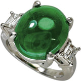 Ring size: 10.5, Jade 4.78ct, Diamonds 0.31ct total, Ring/Finger Ring, Pt900 Platinum, 8.5g, Ladies
[Used] [Makoto Shichiten] [NN]

[IMaTx]