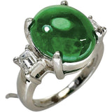 Ring size: 10.5, Jade 4.78ct, Diamonds 0.31ct total, Ring/Finger Ring, Pt900 Platinum, 8.5g, Ladies
[Used] [Makoto Shichiten] [NN]

[IMaTx]