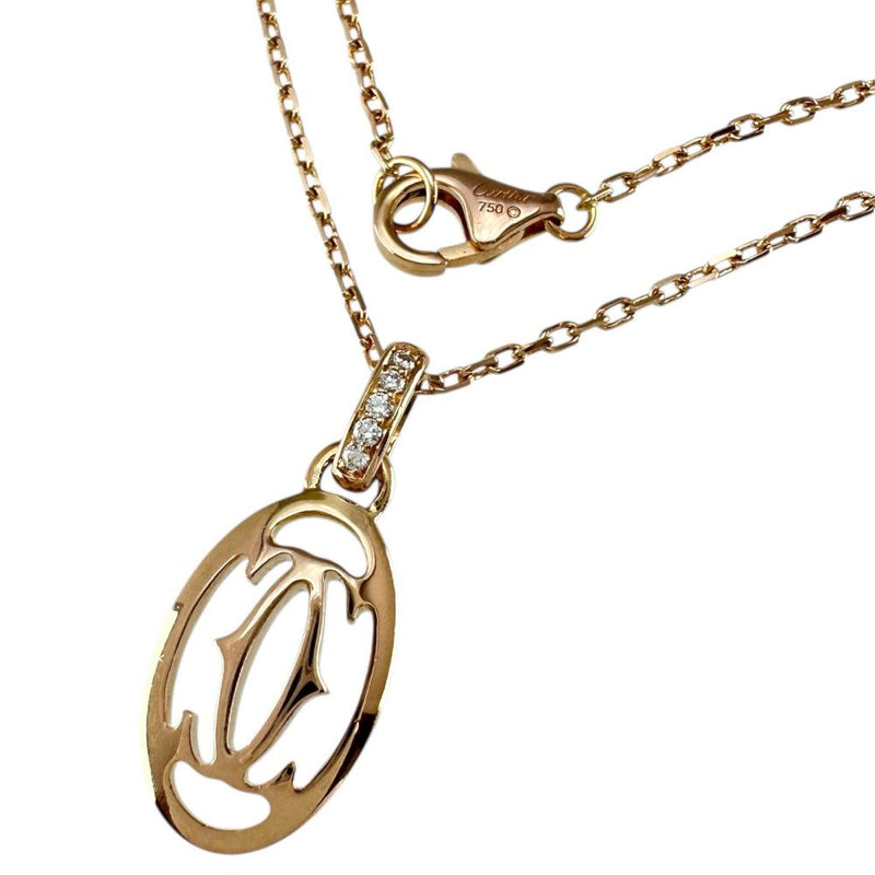 CARTIER/カルティエ】 ロゴ ドゥーブルC 5PD ダイヤモンド ネックレス