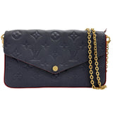 [LOUIS VUITTON] M64099 Pochette Félicie Marine Rouge Shoulder Strap Monogram Empreinte Navy Leather/Gold Hardware Women's [Used] [Makoto Shichiten] [BL]

[IMaKMo]