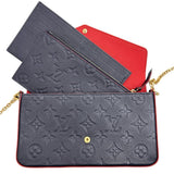 [LOUIS VUITTON] M64099 Pochette Félicie Marine Rouge Shoulder Strap Monogram Empreinte Navy Leather/Gold Hardware Women's [Used] [Makoto Shichiten] [BL]

[IMaKMo]