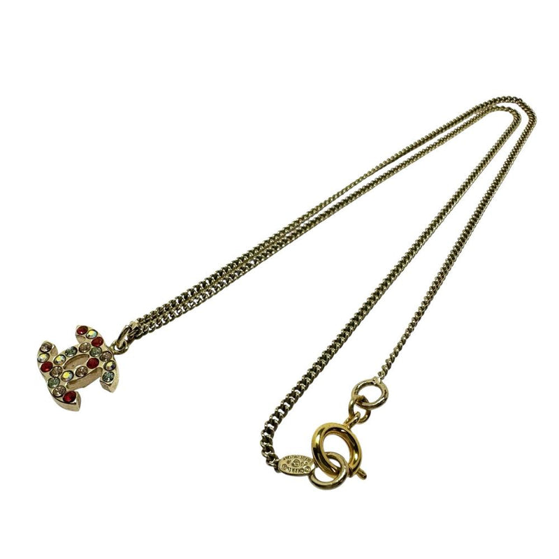 CHANEL/シャネル】 ココマーク ラインストーン ネックレス GP 53g 42.5
