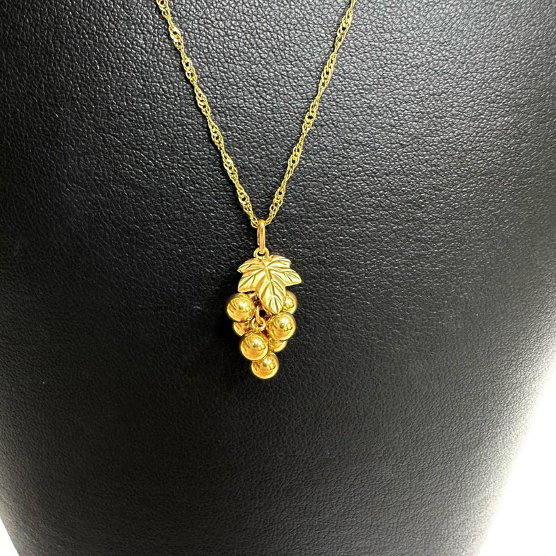 K18 葡萄モチーフ ダイヤモンドネックレス ブドウモチーフ ネックレス K18ゴールド 18金 2.3g 40cm レディース