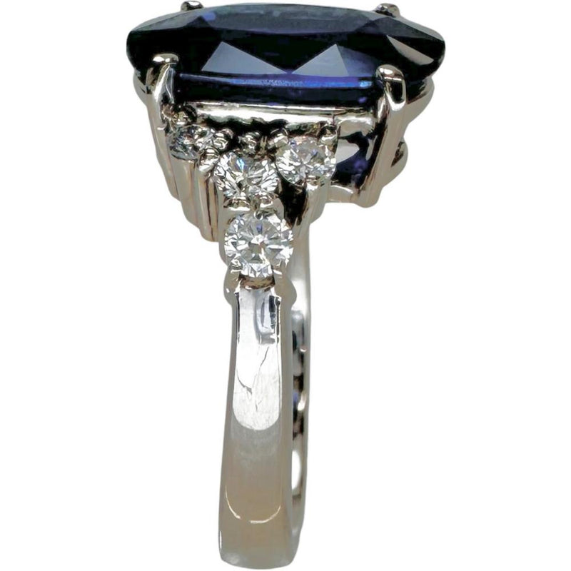 12号 サファイア 4.29ct ダイヤモンド 0.33ct リング・指輪 Pt850