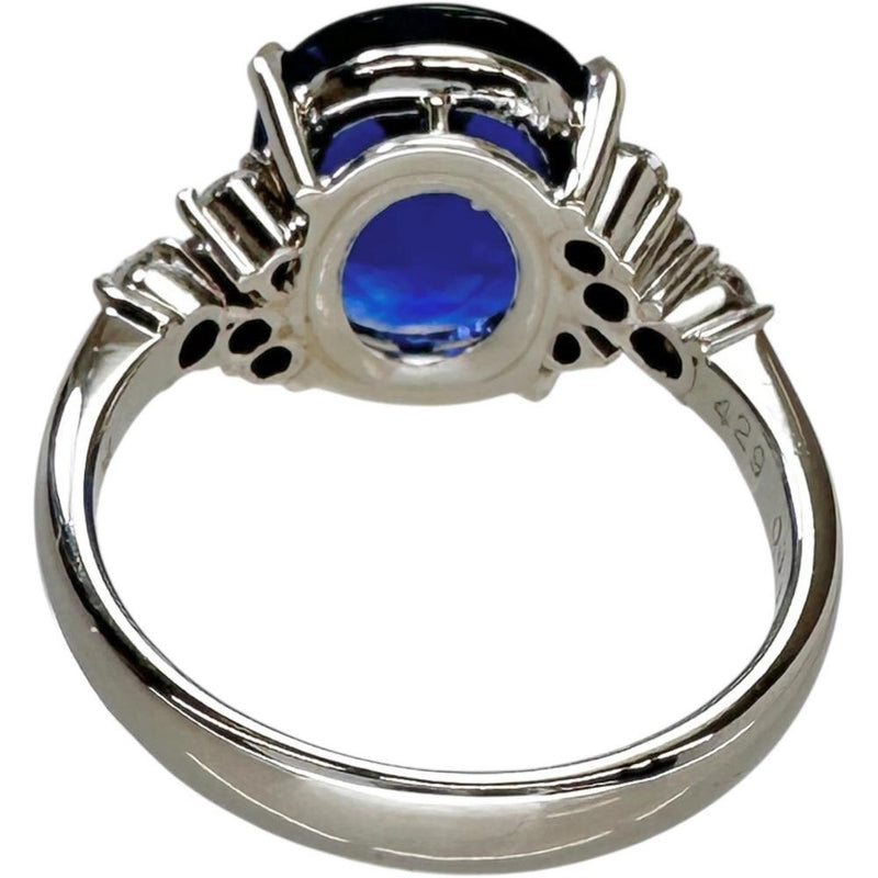 12号 サファイア 4.29ct ダイヤモンド 0.33ct リング・指輪 Pt850