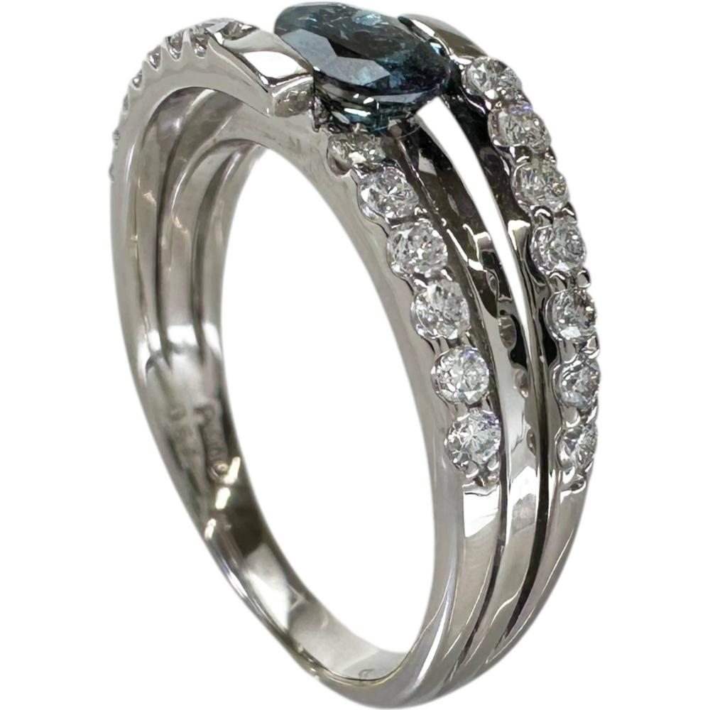 13.5号 ブラジル産アレキサンドライト 0.57ct ダイヤモンド 0.44ct