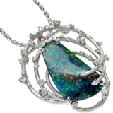 Boulder Opal 12.16ct Diamond 0.86ct Necklace (Can also be worn as a brooch) K18WG White Gold 18k 21.4g 45cm Ladies
【Used】【Makoto Shichiten】【NN】

【YYxx】