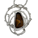 Boulder Opal 12.16ct Diamond 0.86ct Necklace (Can also be worn as a brooch) K18WG White Gold 18k 21.4g 45cm Ladies
【Used】【Makoto Shichiten】【NN】

【YYxx】